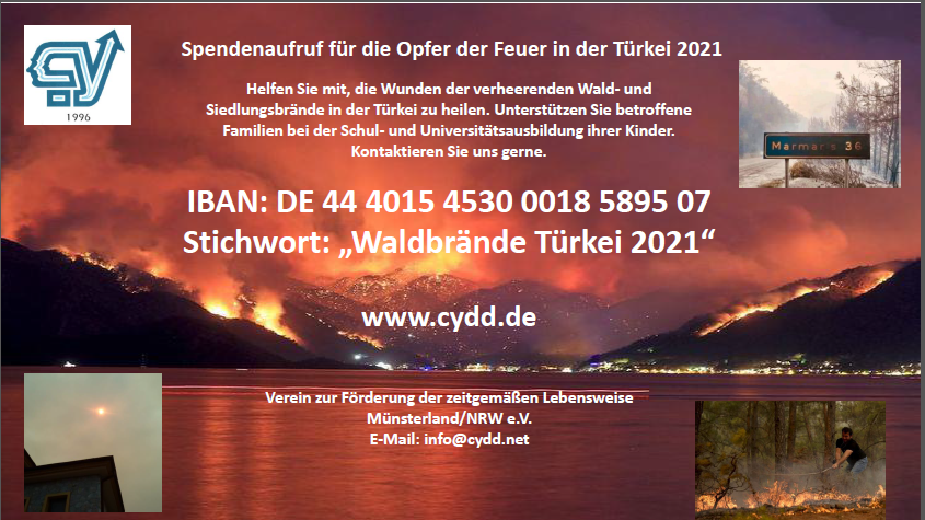 Spendenaufruf_CYDD NRW_Feuer Türkei 2021